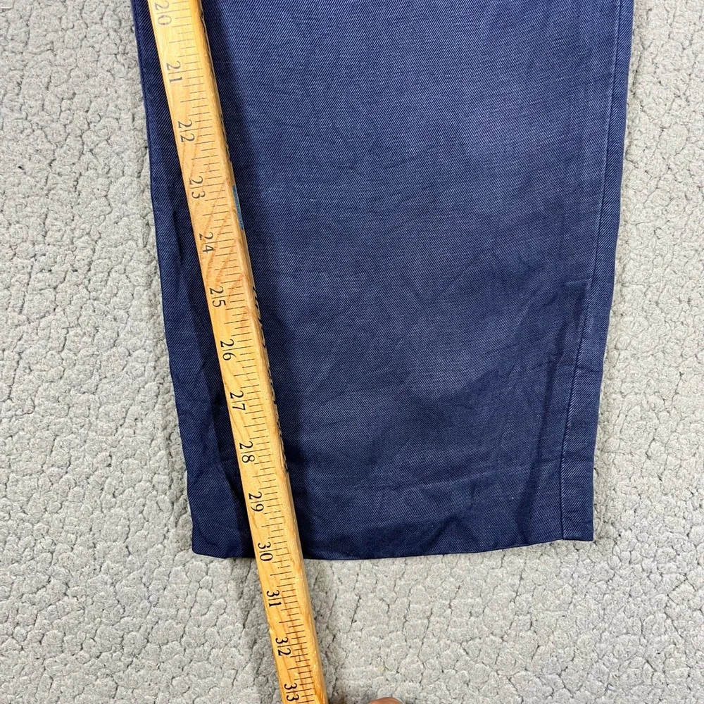 Tommy Bahama Pants Linen Blend Mens 38x30 Navy Blue Flat Front Paisley